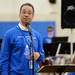Tappan Middle School band director Frederick Smith tears up as he attempts to introduce his mother to the audience. Lucy Smith, of North Carolina, traveled to see her son conduct for the very first time during the "I Have A Dream" 50th Anniversary Celebration Concert in the gym at Tappan on Wednesday, May 29, 2013. Melanie Maxwell | AnnArbor.com
